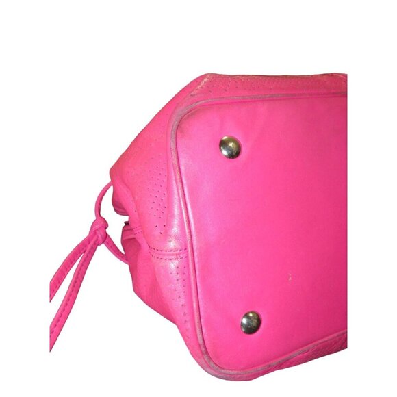 Coach Pink Sis Signature C Perforated Leather F21938 Double Handle Carryall Tote - Picture 7 of 12